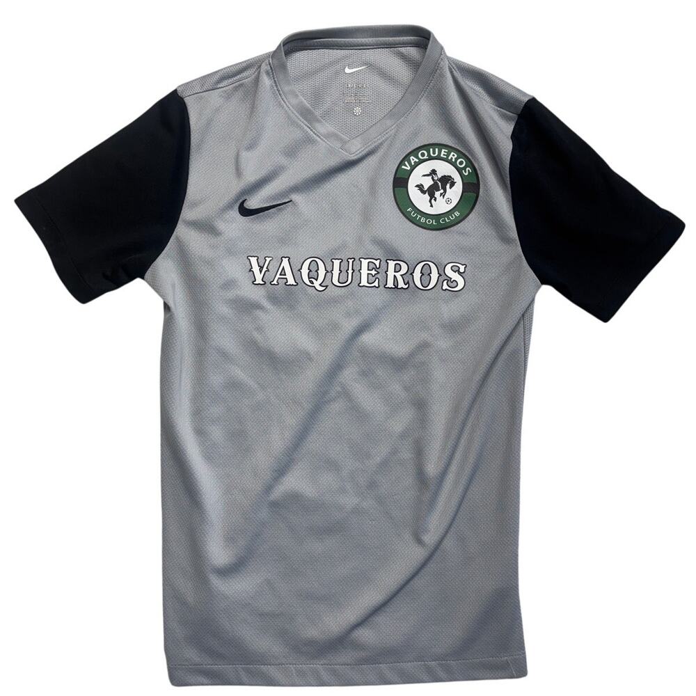 Nike Vaqueros Futbol Club Soccer Jersey Youth XL Gray Dri Fit Football Kids